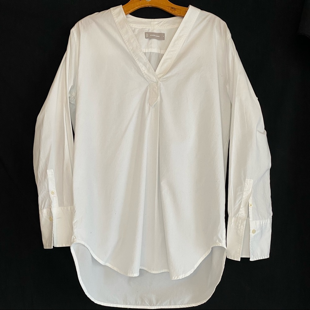 Everlane White Long Sleeve Womens Blouse Top Size 8